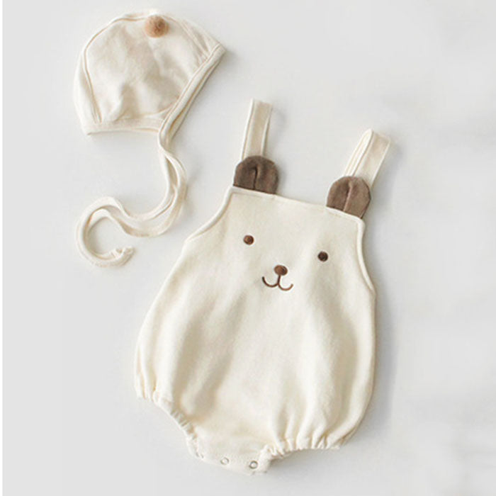 Mini Bear - Sleeveless Romper with Hat