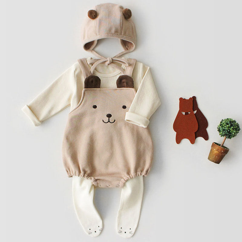 Mini Bear - Sleeveless Romper with Hat