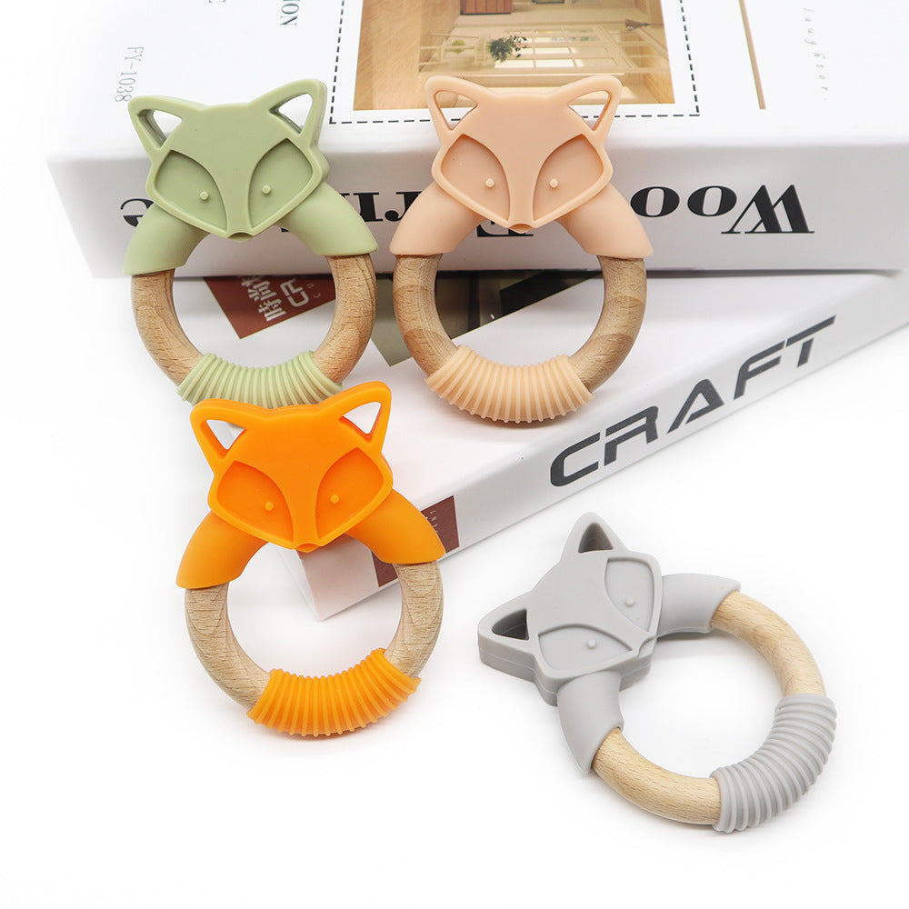 MiniFox Silicone and Wood Teether Toy
