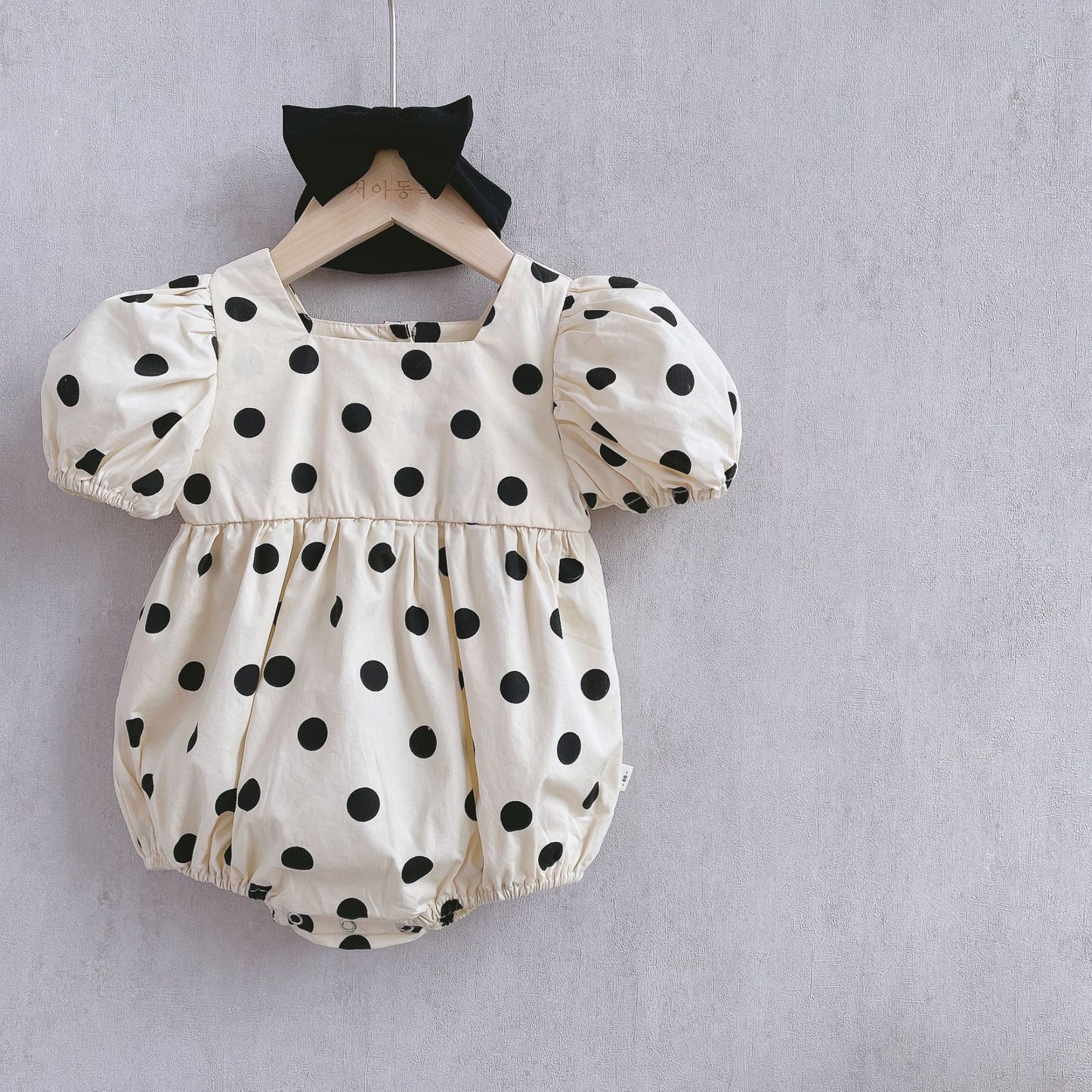 Black Polka Dots Romper