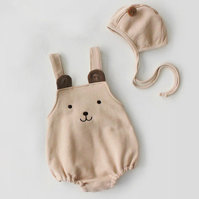 Mini Bear - Sleeveless Romper with Hat
