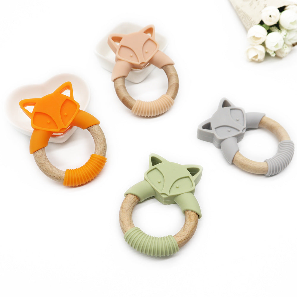 MiniFox Silicone and Wood Teether Toy
